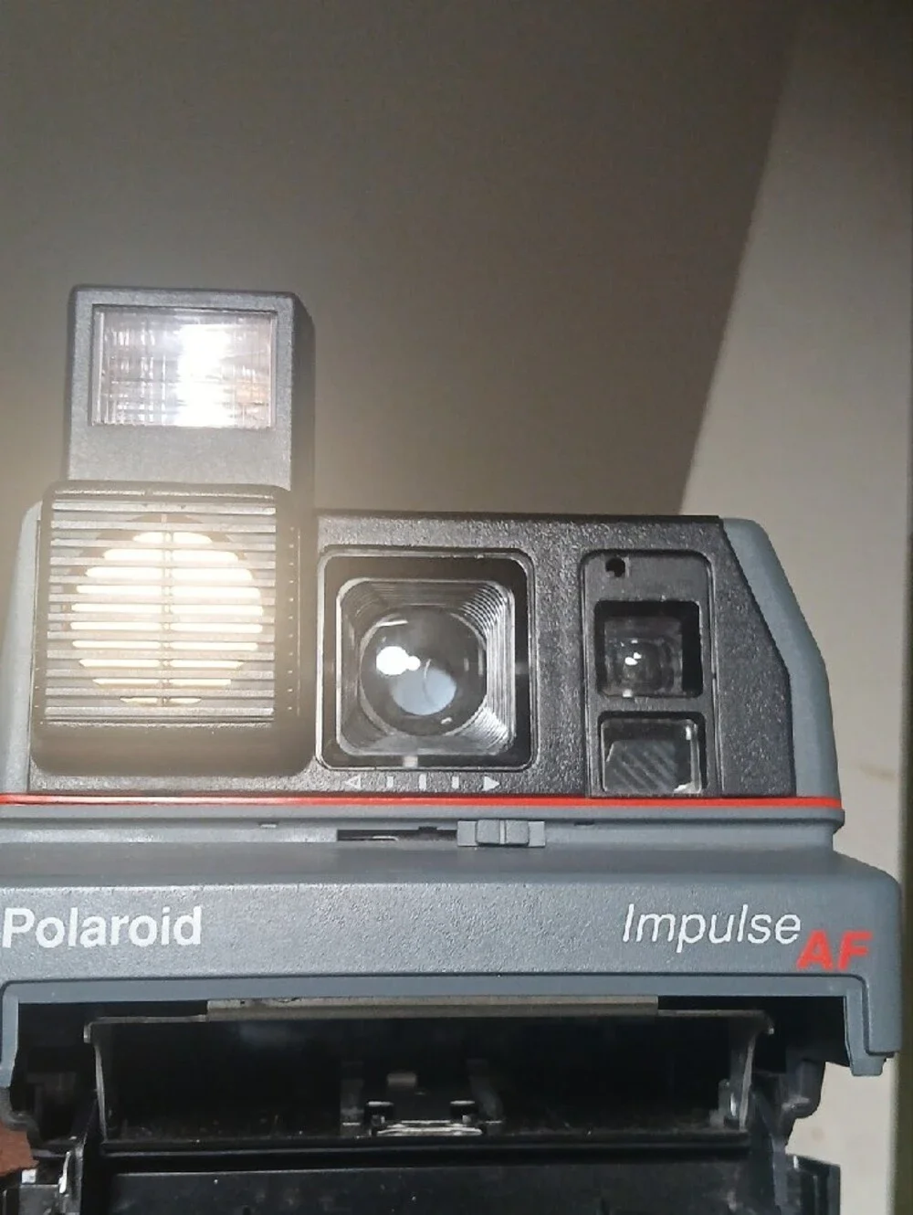 Polaroid Impulse AF Instant Camera — Gray, Black, Red Accents